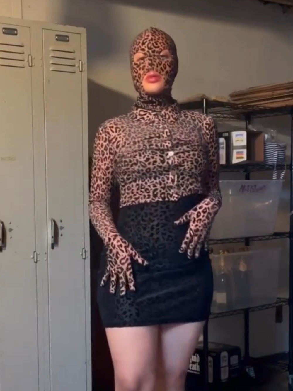 Fashion Brand Company Leopard Print Balaclava Face Mask - Brown & Black - Picture 6 of 6